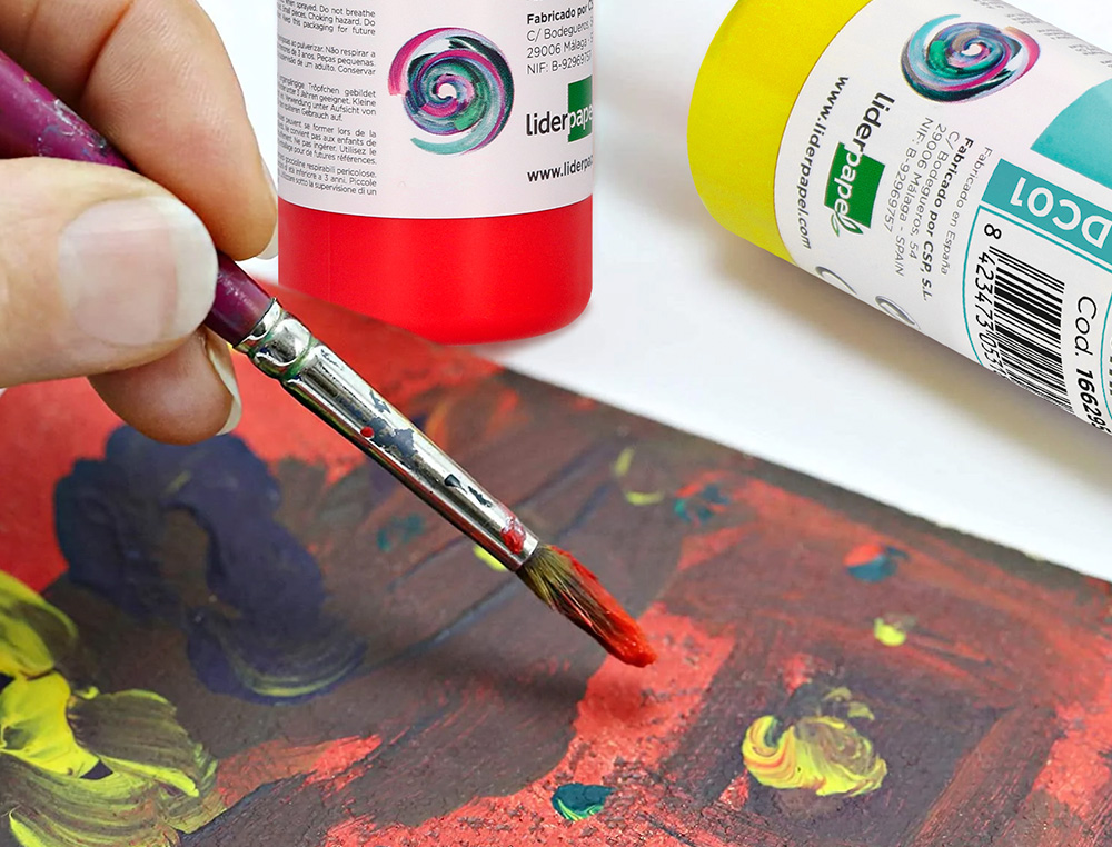 PINTURA ACRILICA LIDERPAPEL BOTE DE 80 ML AMARILLO