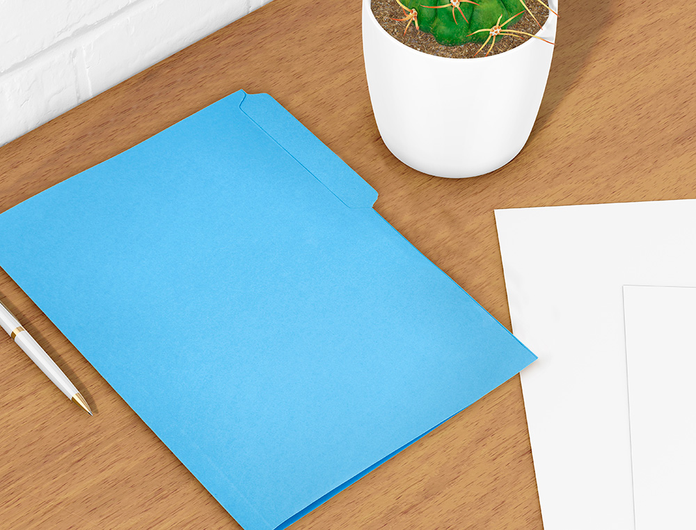 SUBCARPETA CARTULINA LIDERPAPEL FOLIO PESTAÑA IZQUIERDA 240G/M2 AZUL