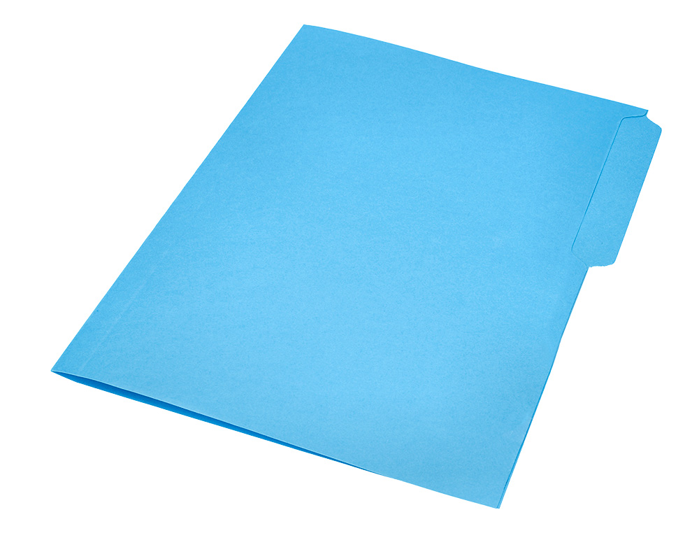SUBCARPETA CARTULINA LIDERPAPEL FOLIO PESTAÑA IZQUIERDA 240G/M2 AZUL