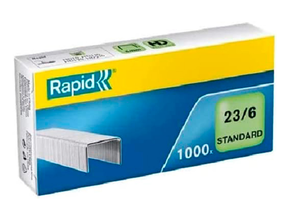 GRAPAS RAPID 23/6 MM GALVANIZADA CAJA DE 1000 UNIDADES