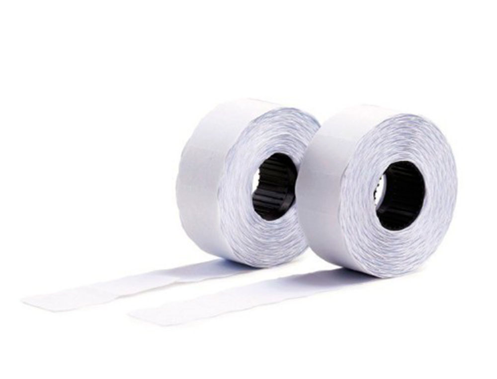 ETIQUETA AVERY ONDULADA BLANCA PERMANENTE 26X16 MM PARA ETIQUETADORA PL21/18 CAJA DE 10 ROLLOS DE 1200 ETIQIETAS