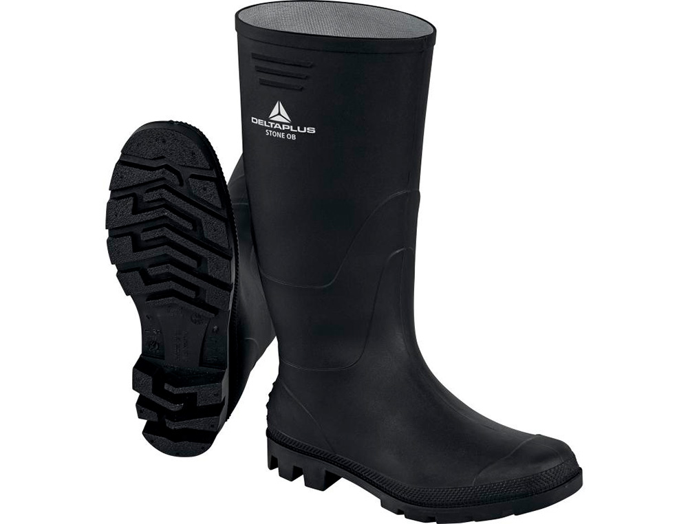 BOTAS DELTAPLUS DE SEGURIDAD STONE PVC NEGRO SUELA DE TACOS TALLA 43