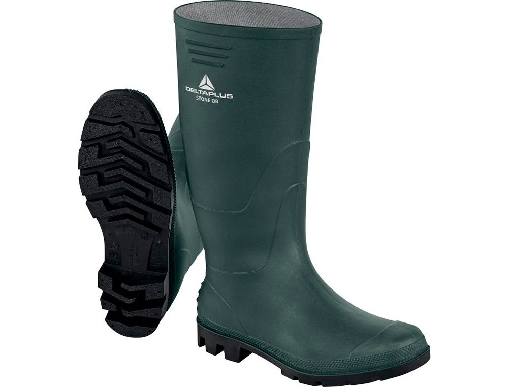 BOTAS DELTAPLUS DE SEGURIDAD STONE PVC VERDE SUELA DE TACOS TALLA 47