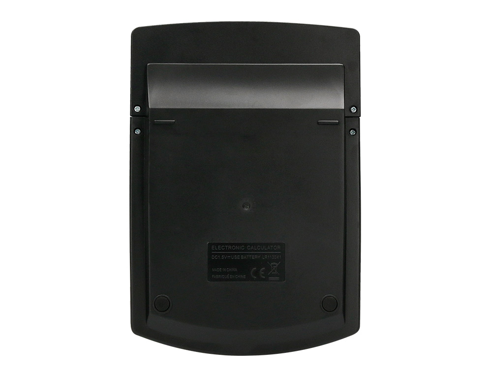 CALCULADORA LIDERPAPEL SOBREMESA XF40 12 DIGITOS DOS LINEAS SOLAR Y PILAS NEGRO 175X120X30 MM 40% RECICLADA