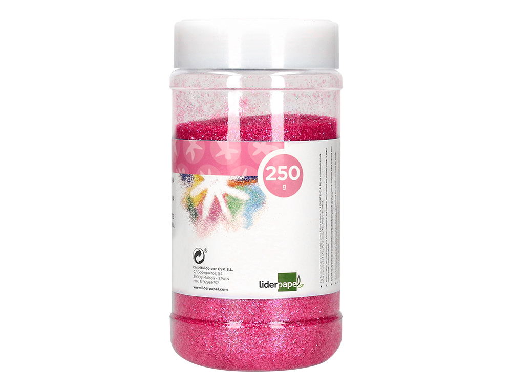 PURPURINA LIDERPAPEL FANTASIA COLOR METALICO ROSA PASTEL BOTE DE 250 GR