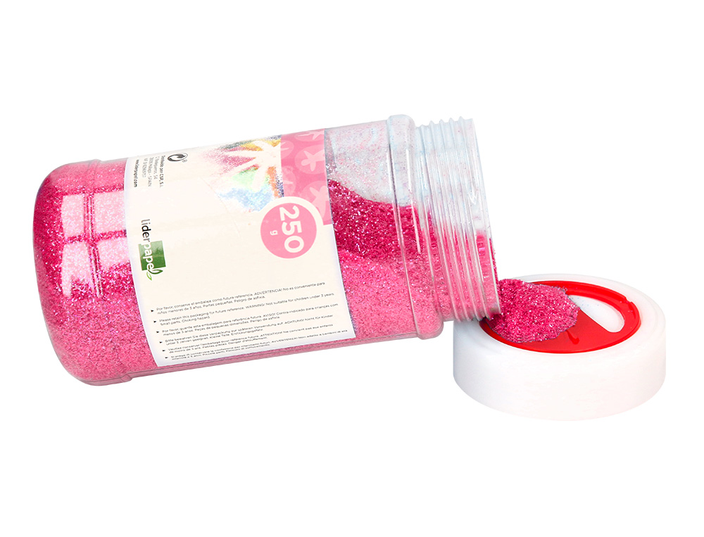 PURPURINA LIDERPAPEL FANTASIA COLOR METALICO ROSA PASTEL BOTE DE 250 GR