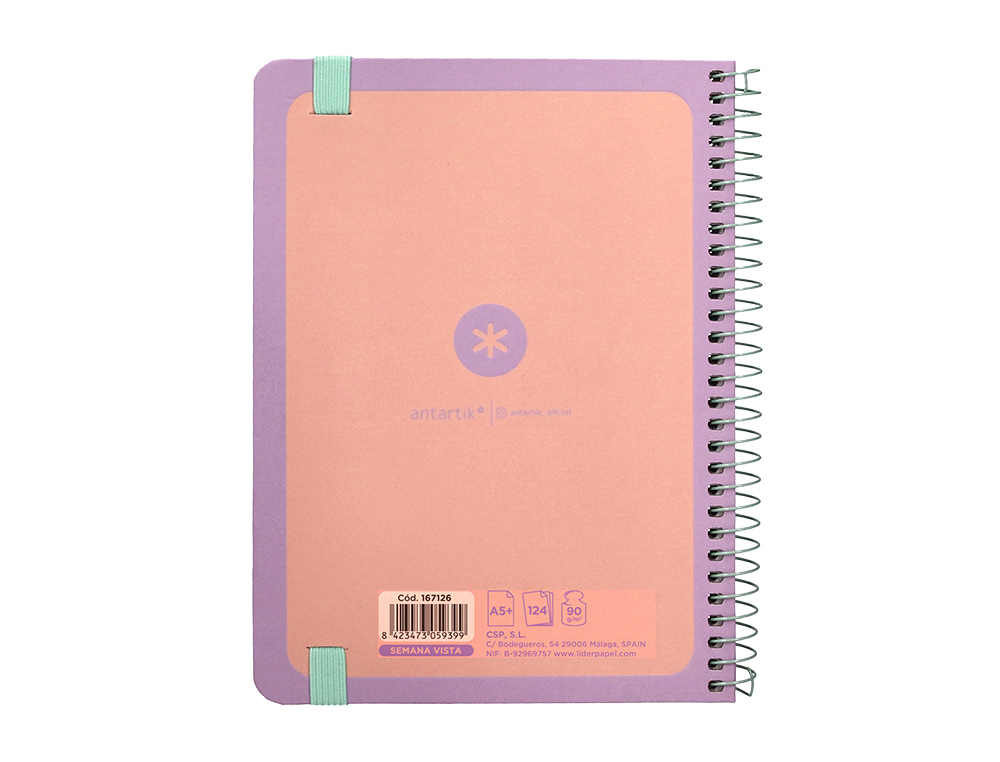 AGENDA DE OFICINA ANTARTIK A5+ 2024 SEMANA VISTA 80 GR CON SOBRE Y 3 HOJAS PEGATINAS PEACH 165X215 MM