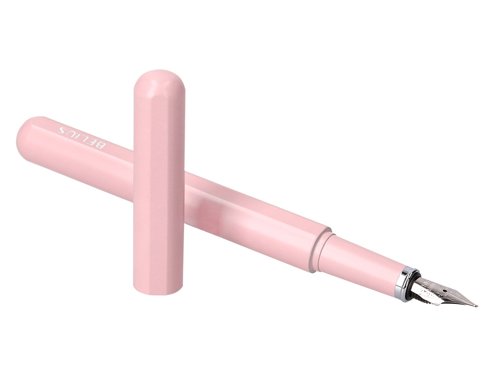 PLUMA Y FUNDA DE SIMILPIEL BELIUS SPACE B COLOR MINIMALISTA ROSA TINTA AZUL CAJA DE DISEO