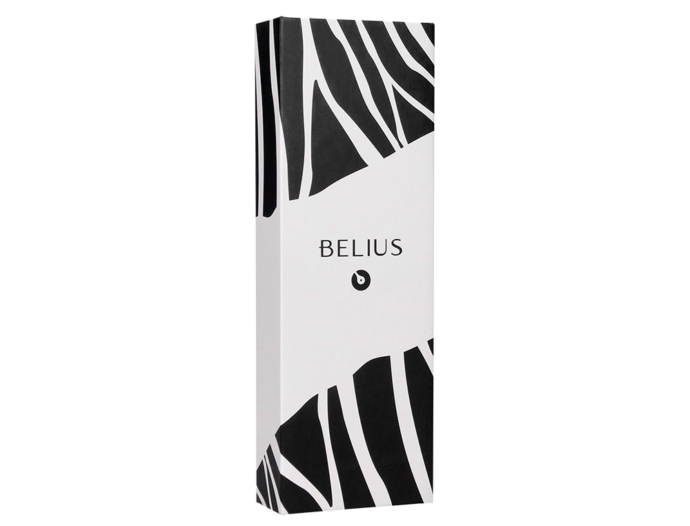 BOLIGRAFO BELIUS DUALITA CUERPO NEGRO COLOR BLANCO TINTA AZUL CAJA DE DISEO