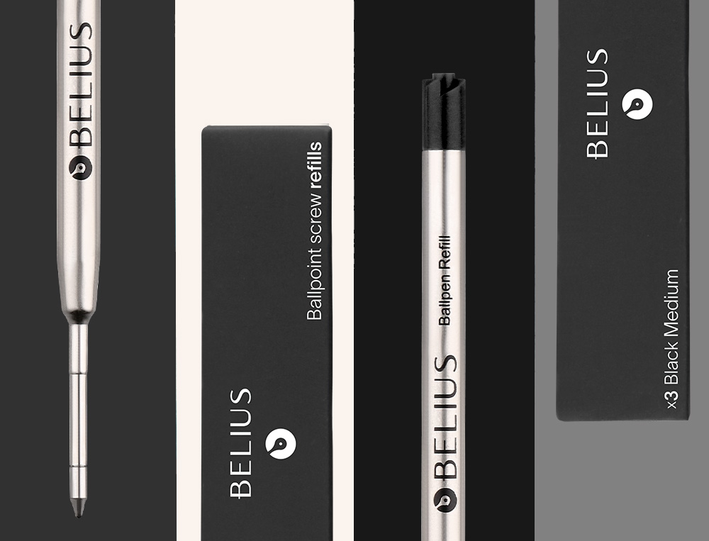 RECAMBIO BOLIGRAFO BELIUS NEGRO 0,8 MM CAJA 3 UNIDADES