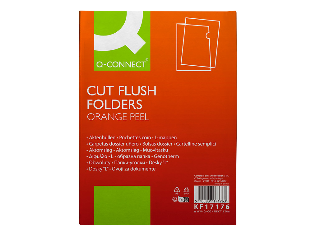 CARPETA Q-CONNECT DOSSIER UERO PLASTICO FOLIO TRANSPARENTE 110 MICRAS