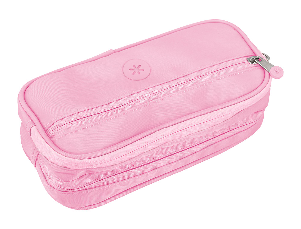 ESTUCHE PORTATODO ANTARTIK FUSION FLEX 3 CREMALLERAS ROSA COMPAERO MOCHILA 100X60X220 MM