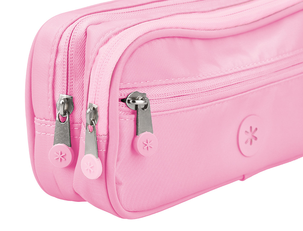 ESTUCHE PORTATODO ANTARTIK FUSION FLEX 3 CREMALLERAS ROSA COMPAERO MOCHILA 100X60X220 MM