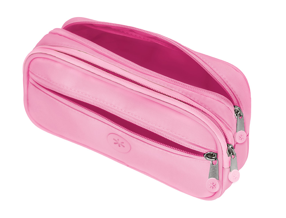 ESTUCHE PORTATODO ANTARTIK FUSION FLEX 3 CREMALLERAS ROSA COMPAERO MOCHILA 100X60X220 MM