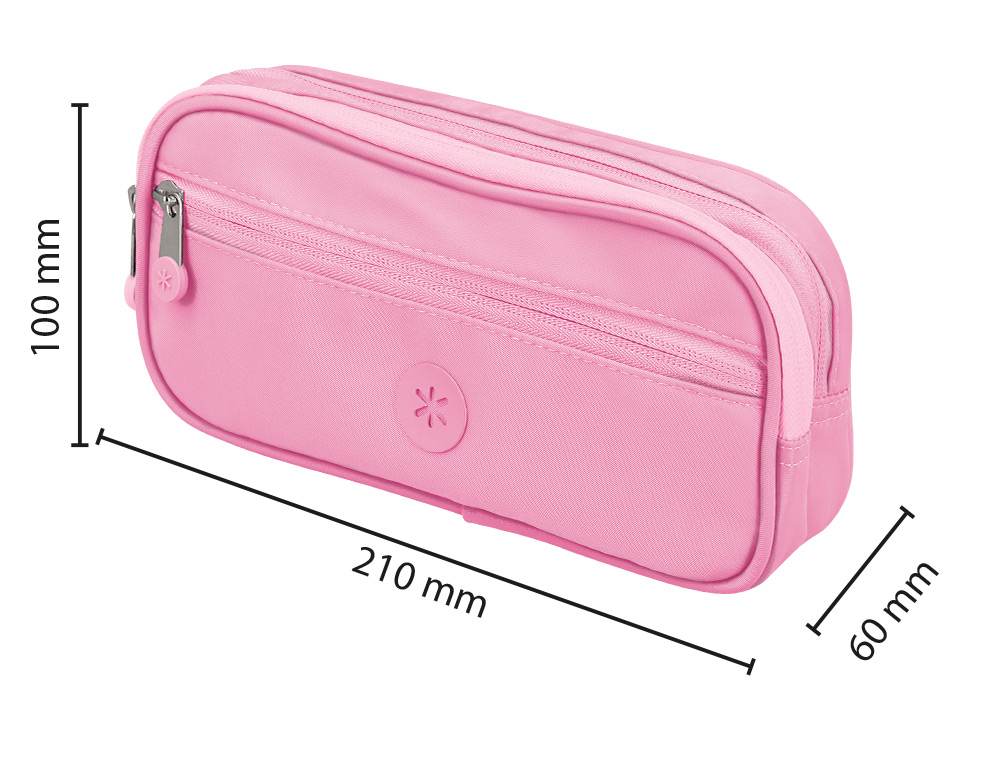 ESTUCHE PORTATODO ANTARTIK FUSION FLEX 3 CREMALLERAS ROSA COMPAERO MOCHILA 100X60X220 MM