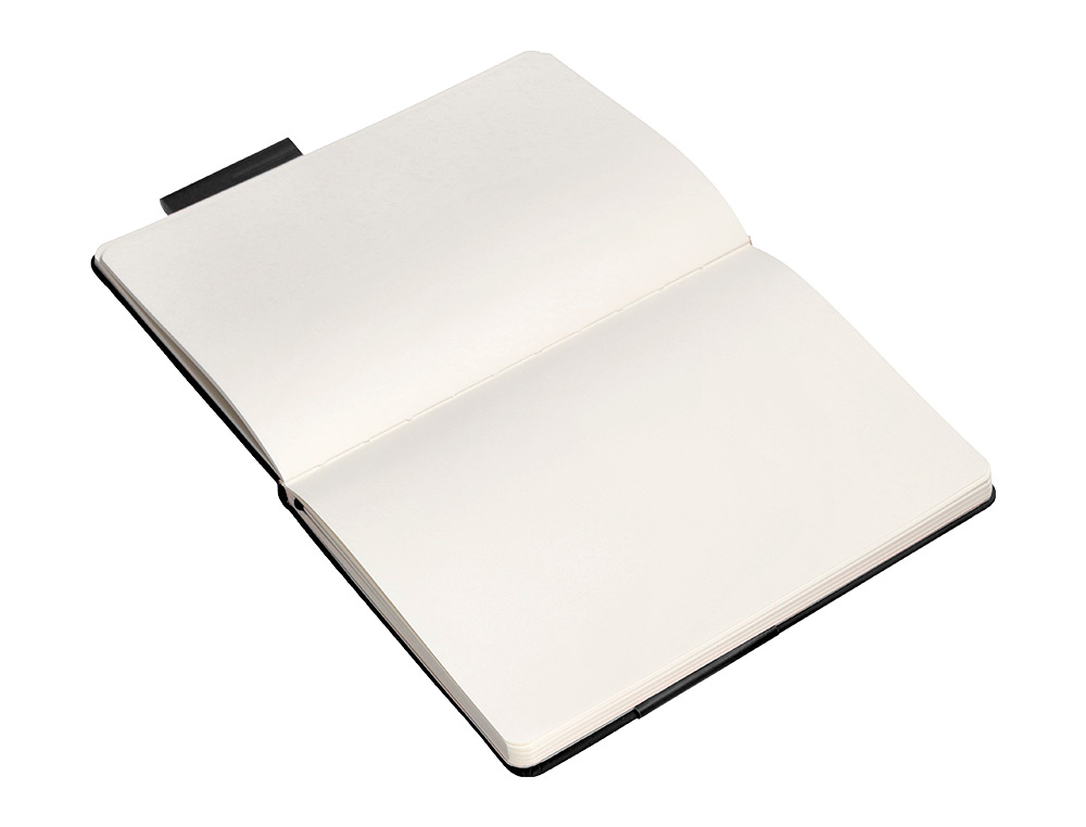 CUADERNO CON GOMILLA ANTARTIK NOTES TAPA DURA A5 HOJAS LISAS NEGRO 100 HOJAS 80 GR FSC