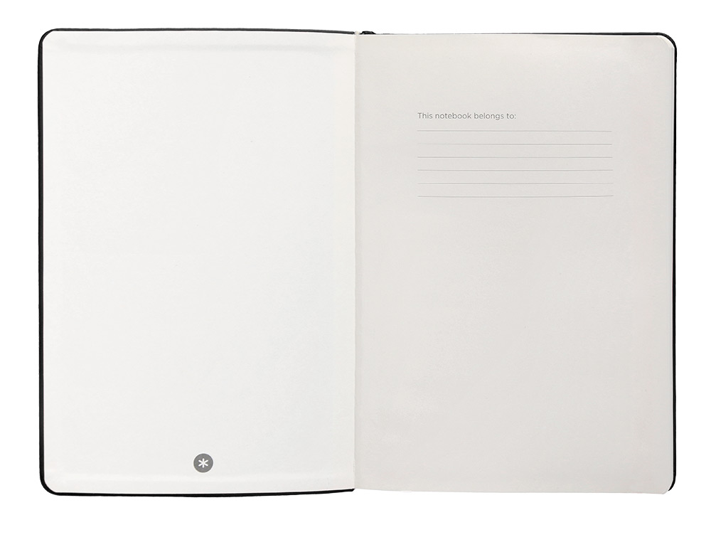 CUADERNO CON GOMILLA ANTARTIK NOTES TAPA DURA A5 HOJAS LISAS NEGRO 100 HOJAS 80 GR FSC