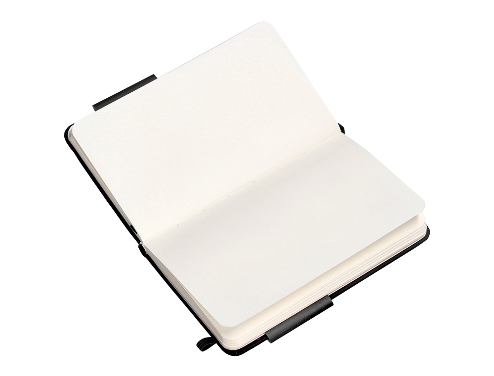 CUADERNO CON GOMILLA ANTARTIK NOTES TAPA DURA A6 HOJAS LISAS NEGRO 100 HOJAS 80 GR FSC