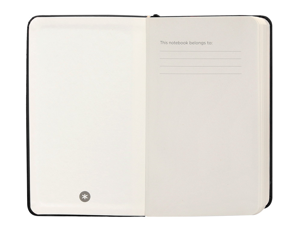 CUADERNO CON GOMILLA ANTARTIK NOTES TAPA DURA A6 HOJAS LISAS NEGRO 100 HOJAS 80 GR FSC