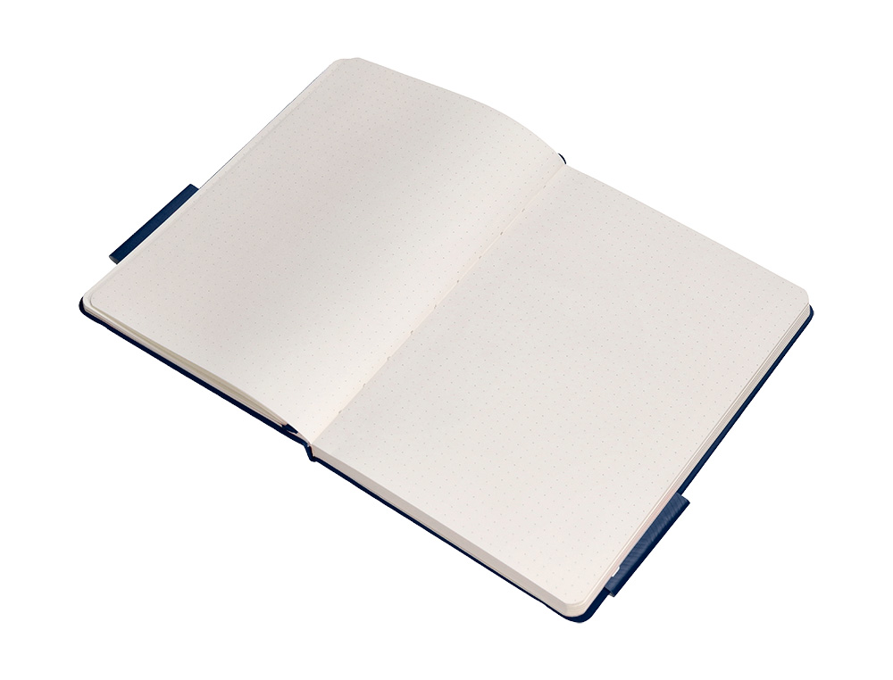 CUADERNO CON GOMILLA ANTARTIK NOTES TAPA DURA A4 HOJAS PUNTOS AZUL MARINO 100 HOJAS 80 GR FSC
