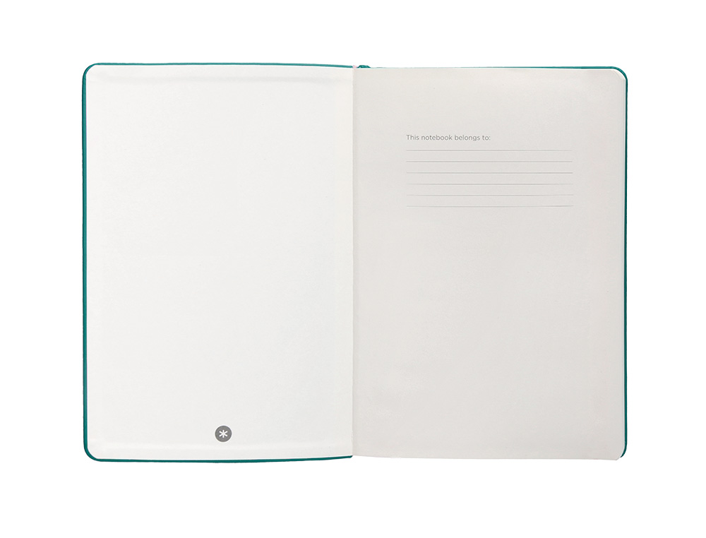 CUADERNO CON GOMILLA ANTARTIK NOTES TAPA DURA A4 HOJAS LISAS VERDE AGUAMARINA 100 HOJAS 80 GR FSC