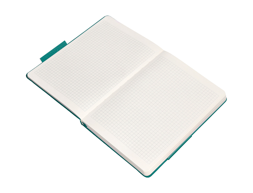 CUADERNO CON GOMILLA ANTARTIK NOTES TAPA DURA A4 HOJAS CUADRICULA VERDE AGUAMARINA 100 HOJAS 80 GR