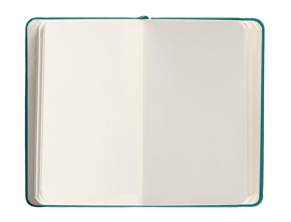 CUADERNO CON GOMILLA ANTARTIK NOTES TAPA DURA A6 HOJAS LISAS VERDE AGUAMARINA 100 HOJAS 80 GR FSC