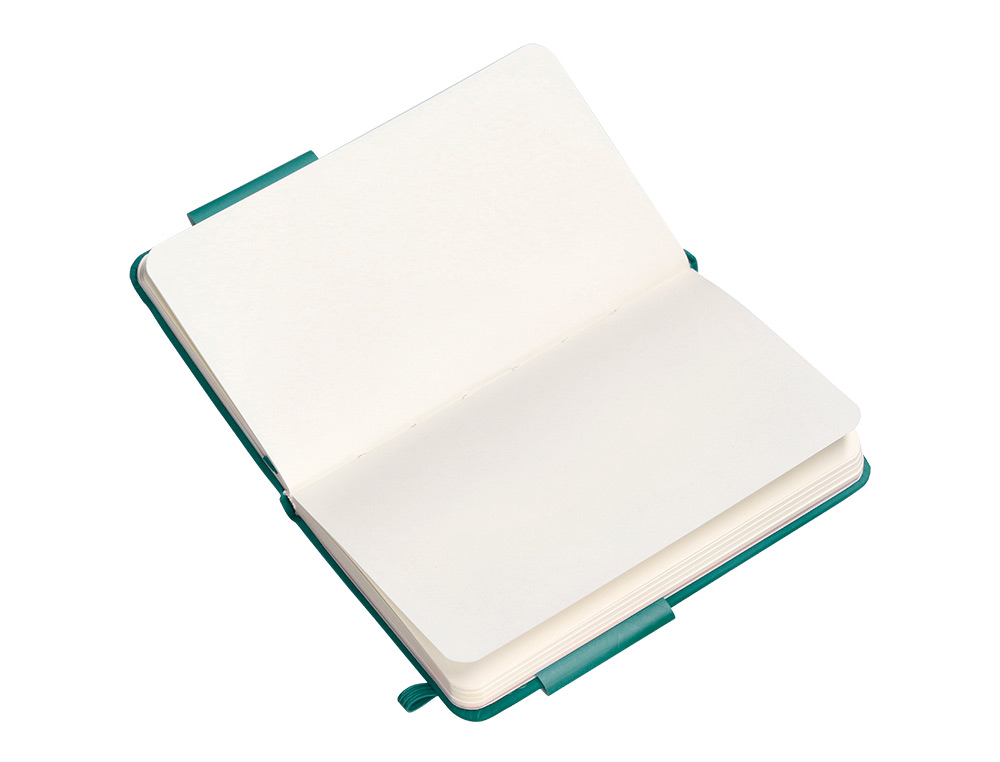 CUADERNO CON GOMILLA ANTARTIK NOTES TAPA DURA A6 HOJAS LISAS VERDE AGUAMARINA 100 HOJAS 80 GR FSC
