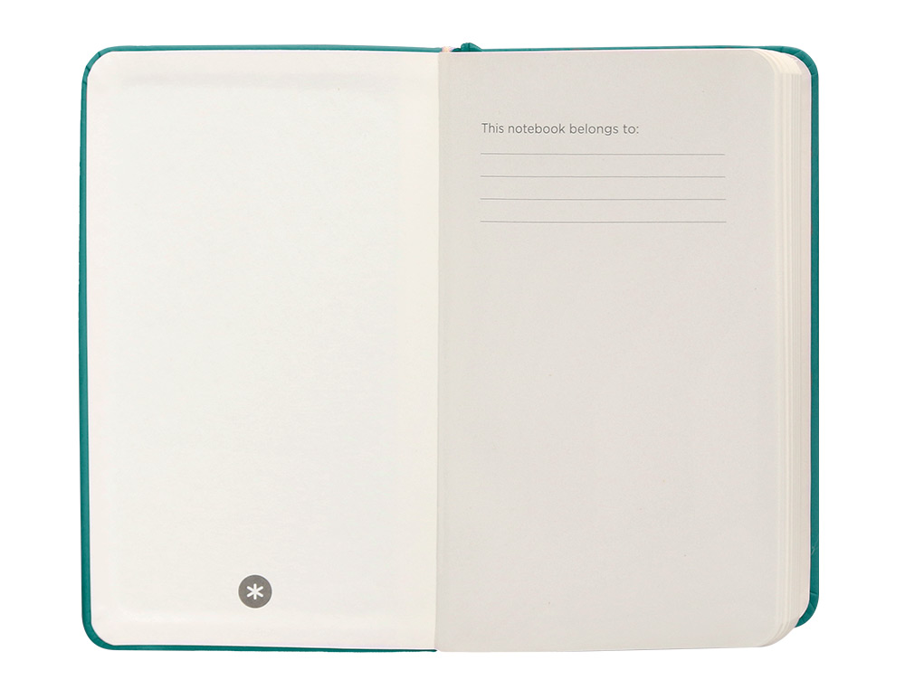 CUADERNO CON GOMILLA ANTARTIK NOTES TAPA DURA A6 HOJAS LISAS VERDE AGUAMARINA 100 HOJAS 80 GR FSC