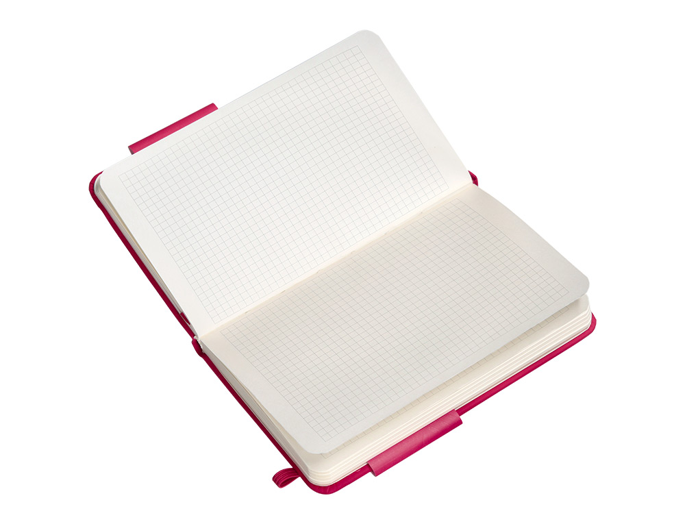 CUADERNO CON GOMILLA ANTARTIK NOTES TAPA DURA A6 HOJAS CUADRICULA BURDEOS 100 HOJAS 80 GR FSC