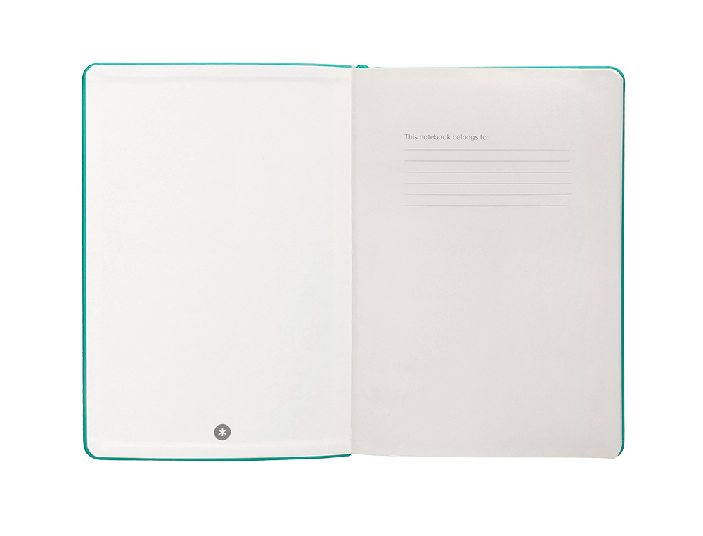 CUADERNO CON GOMILLA ANTARTIK NOTES TAPA DURA A4 HOJAS LISAS TURQUESA 100 HOJAS 80 GR FSC