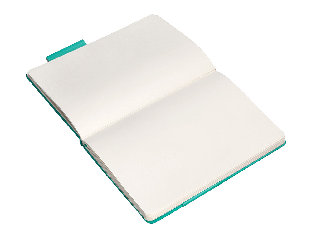 CUADERNO CON GOMILLA ANTARTIK NOTES TAPA DURA A4 HOJAS LISAS TURQUESA 100 HOJAS 80 GR FSC