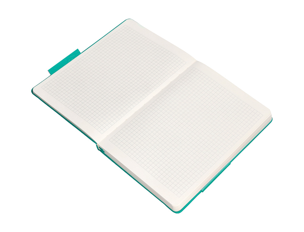 CUADERNO CON GOMILLA ANTARTIK NOTES TAPA DURA A4 HOJAS CUADRICULA TURQUESA 100 HOJAS 80 GR FSC