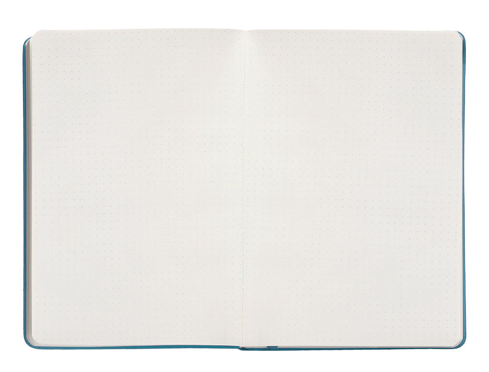 CUADERNO CON GOMILLA ANTARTIK NOTES TAPA DURA A5 HOJAS PUNTOS AZUL CLARO 100 HOJAS 80 GR FSC