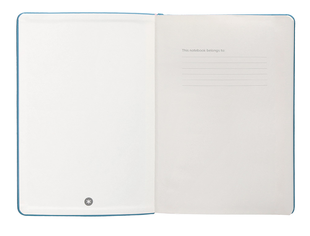 CUADERNO CON GOMILLA ANTARTIK NOTES TAPA DURA A5 HOJAS PUNTOS AZUL CLARO 100 HOJAS 80 GR FSC