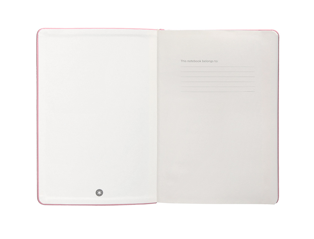 CUADERNO CON GOMILLA ANTARTIK NOTES TAPA DURA A4 HOJAS RAYAS ROSA PASTEL 100 HOJAS 80 GR FSC