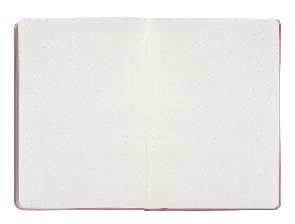 CUADERNO CON GOMILLA ANTARTIK NOTES TAPA DURA A5 HOJAS PUNTOS ROSA PASTEL 100 HOJAS 80 GR FSC