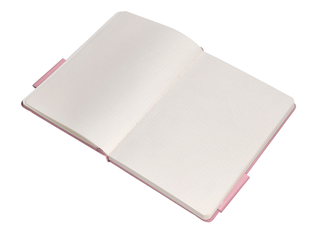 CUADERNO CON GOMILLA ANTARTIK NOTES TAPA DURA A5 HOJAS PUNTOS ROSA PASTEL 100 HOJAS 80 GR FSC