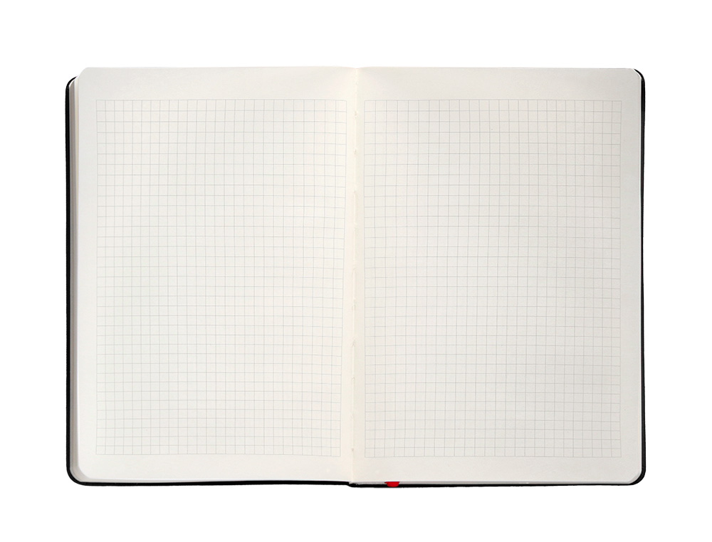 CUADERNO CON GOMILLA ANTARTIK NOTES TAPA DURA A4 HOJAS CUADRICULA NEGRO Y ROJO 100 HOJAS 80 GR FSC