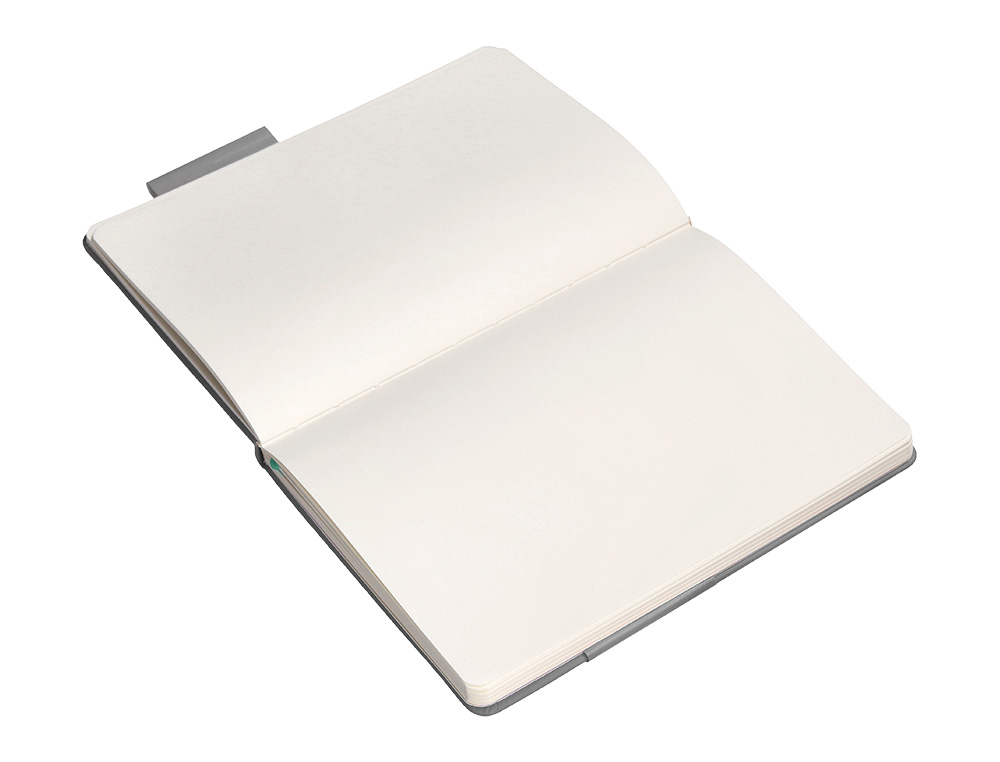 CUADERNO CON GOMILLA ANTARTIK NOTES TAPA DURA A4 HOJAS LISAS GRIS Y TURQUESA 100 HOJAS 80 GR FSC