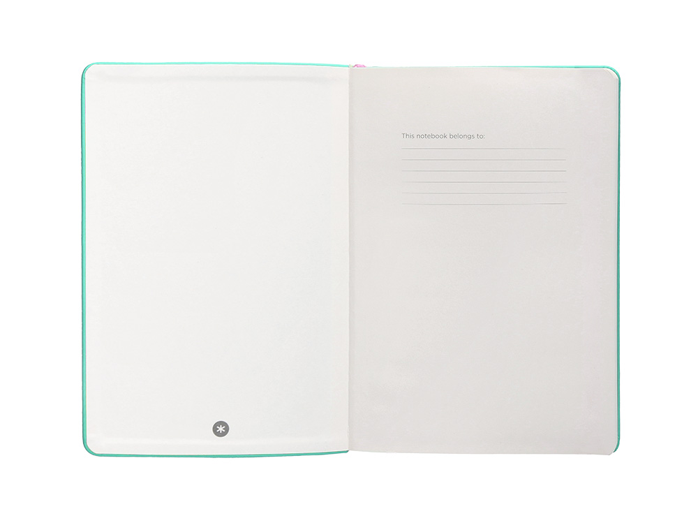 CUADERNO CON GOMILLA ANTARTIK NOTES TAPA DURA A4 HOJAS PUNTOS ROSA Y TURQUESA 100 HOJAS 80 GR FSC