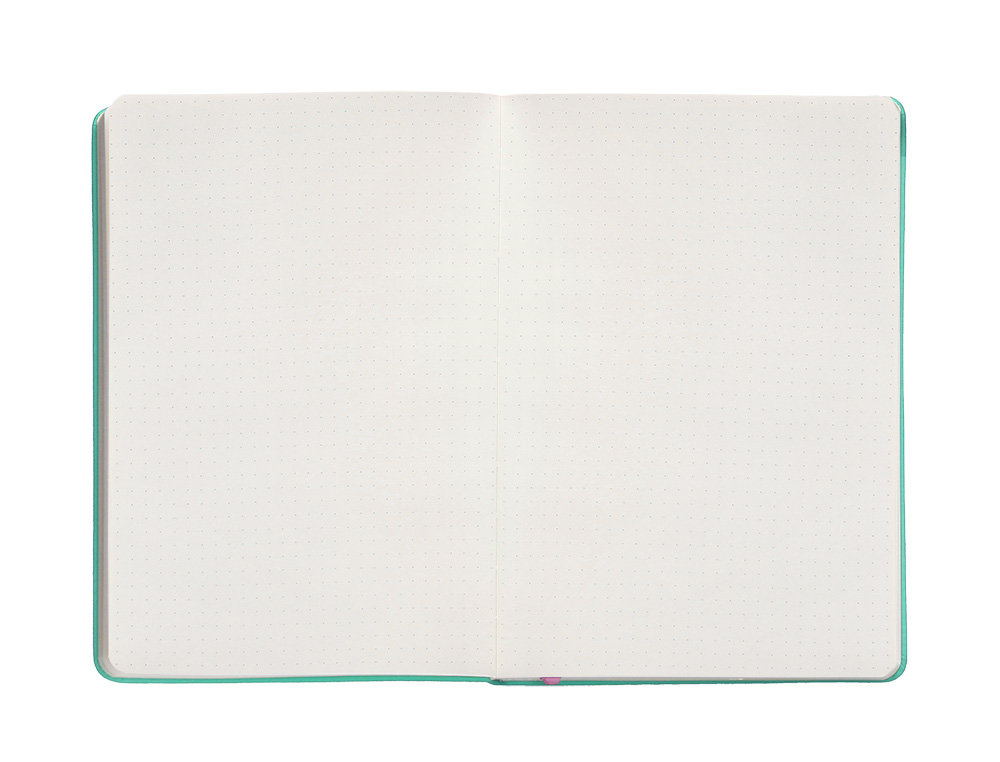 CUADERNO CON GOMILLA ANTARTIK NOTES TAPA DURA A4 HOJAS PUNTOS ROSA Y TURQUESA 100 HOJAS 80 GR FSC