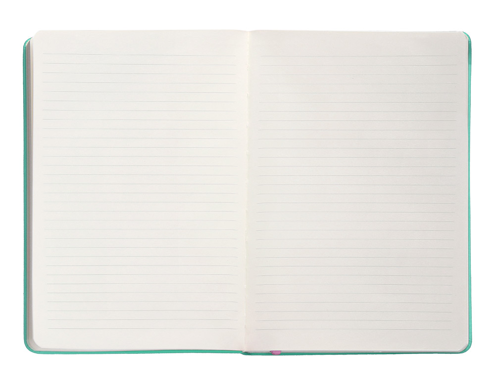 CUADERNO CON GOMILLA ANTARTIK NOTES TAPA DURA A5 HOJAS RAYAS ROSA Y TURQUESA 100 HOJAS 80 GR FSC