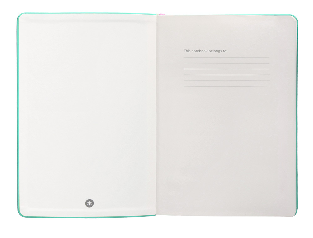 CUADERNO CON GOMILLA ANTARTIK NOTES TAPA DURA A5 HOJAS RAYAS ROSA Y TURQUESA 100 HOJAS 80 GR FSC