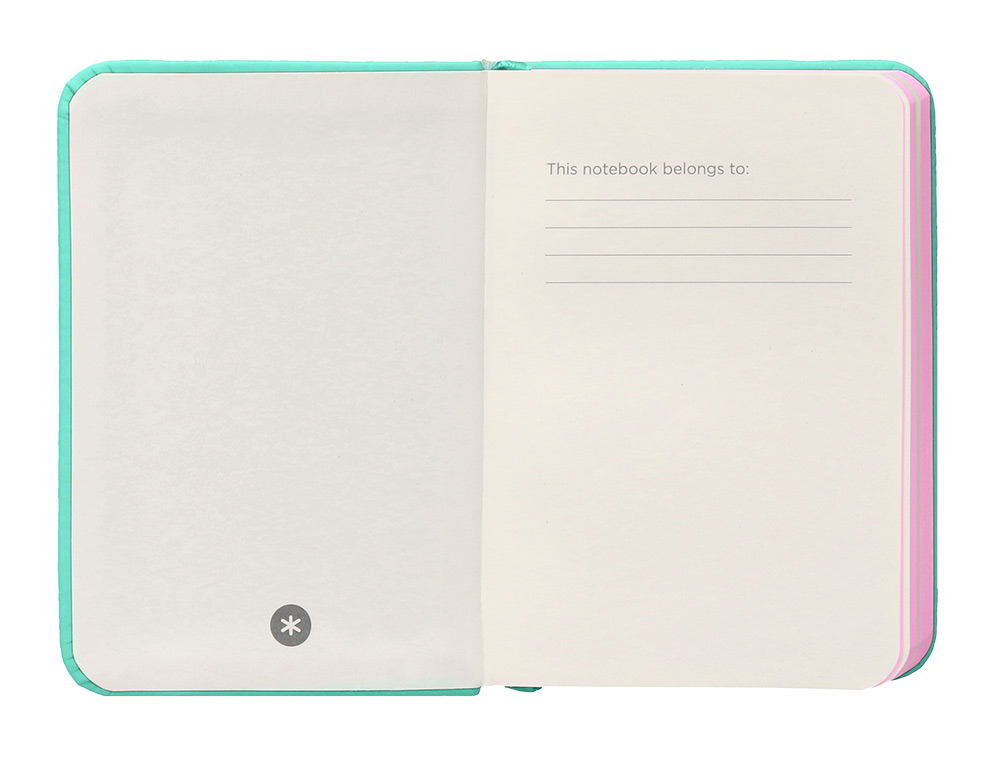 CUADERNO CON GOMILLA ANTARTIK NOTES TAPA DURA A7 HOJAS LISAS ROSA Y TURQUESA 80 HOJAS 80 GR FSC