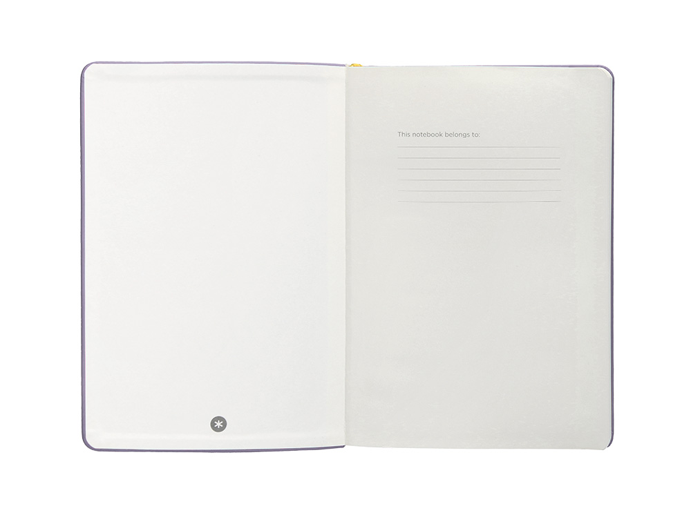 CUADERNO CON GOMILLA ANTARTIK NOTES TAPA DURA A4 HOJAS PUNTOS MORADO Y AMARILLO 100 HOJAS 80 GR FSC