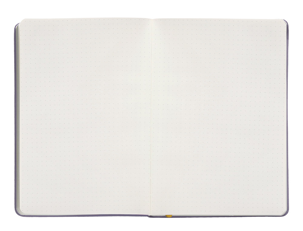 CUADERNO CON GOMILLA ANTARTIK NOTES TAPA DURA A5 HOJAS PUNTOS MORADO Y AMARILLO 100 HOJAS 80 GR FSC