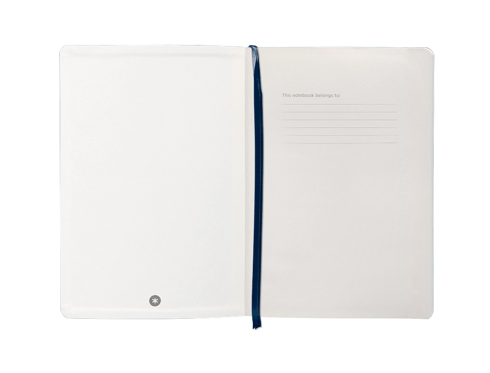CUADERNO CON GOMILLA ANTARTIK NOTES TAPA BLANDA A5 HOJAS RAYAS AZUL MARINO 80 HOJAS 80 GR FSC