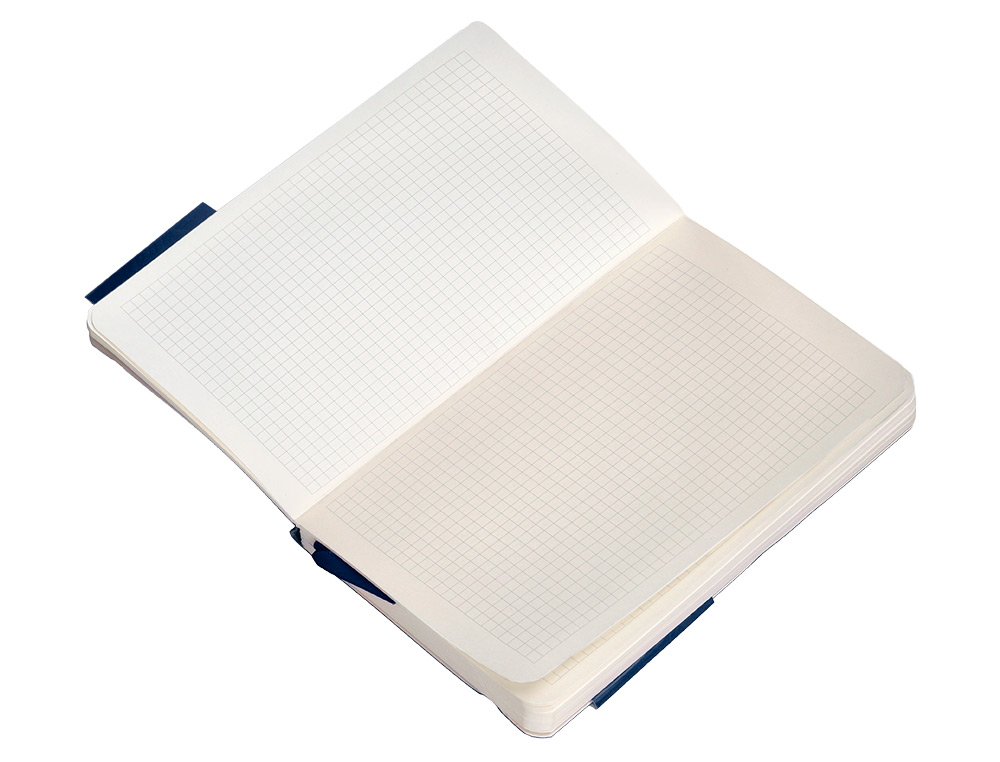 CUADERNO CON GOMILLA ANTARTIK NOTES TAPA BLANDA A6 CUADRICULA AZUL MARINO 100 HOJAS 80 GR FSC