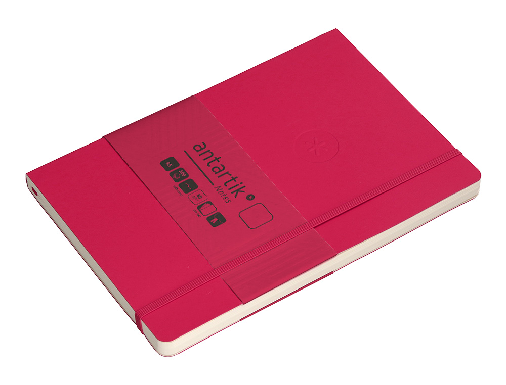 CUADERNO CON GOMILLA ANTARTIK NOTES TAPA BLANDA A5 HOJAS LISAS BURDEOS 80 HOJAS 80 GR FSC